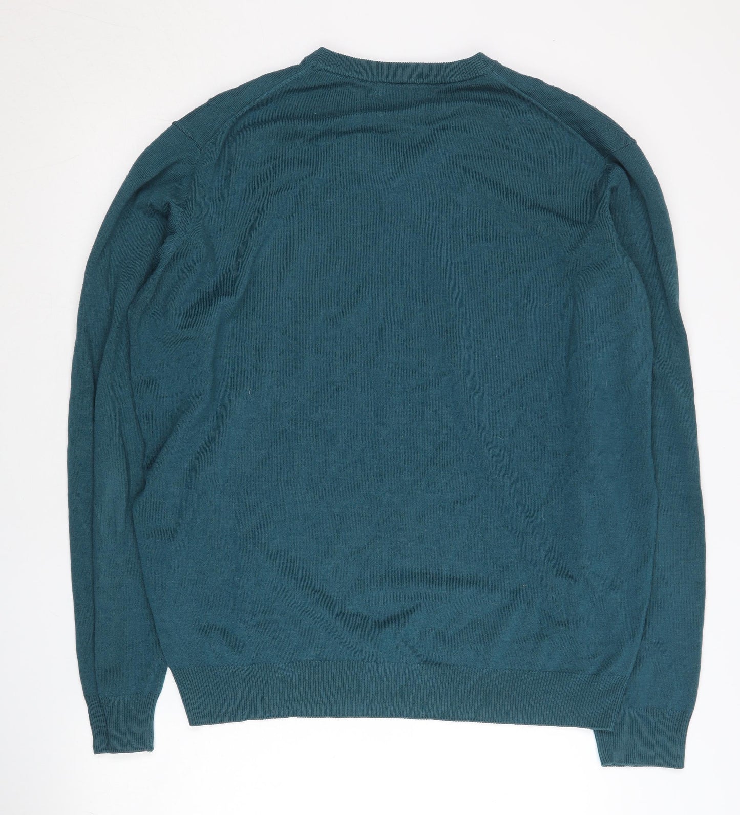 James Pringle Mens Green XL V-Neck Acrylic Pullover Jumper