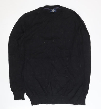 Charles Wilson Men’s Black Cotton Nylon Crew Neck Pullover Jumper Size L