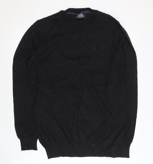 Charles Wilson Men’s Black Cotton Nylon Crew Neck Pullover Jumper Size L