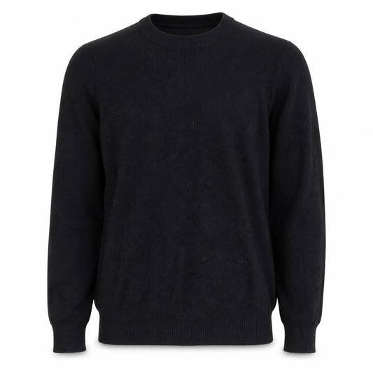 Charles Wilson Men’s Black Cotton Nylon Crew Neck Pullover Jumper Size L