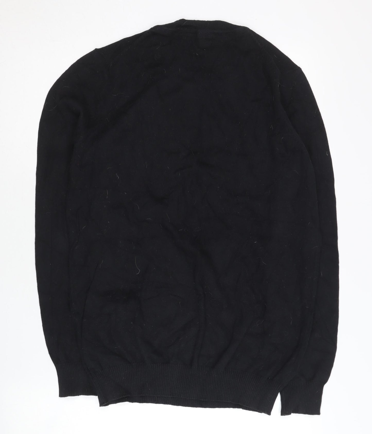 Charles Wilson Men’s Black Cotton Nylon Crew Neck Pullover Jumper Size L