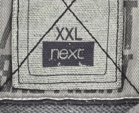 Next Men’s Grey 2XL Mock Neck 1/4 Zip Cotton Jumper