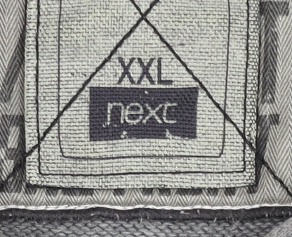 Next Men’s Grey 2XL Mock Neck 1/4 Zip Cotton Jumper