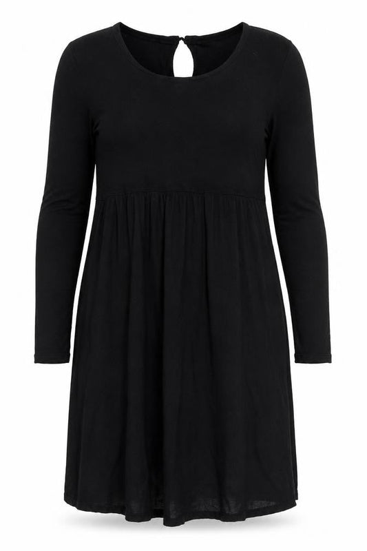 Front view of ASOS Maternity Women's Black A-Line Knee Length Dress, size 10