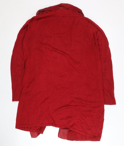 Womens UK Size S Marks and Spencer Red Cardigan Jumper