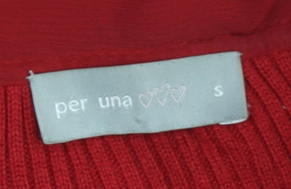 Womens UK Size S Marks and Spencer Red Cardigan Jumper