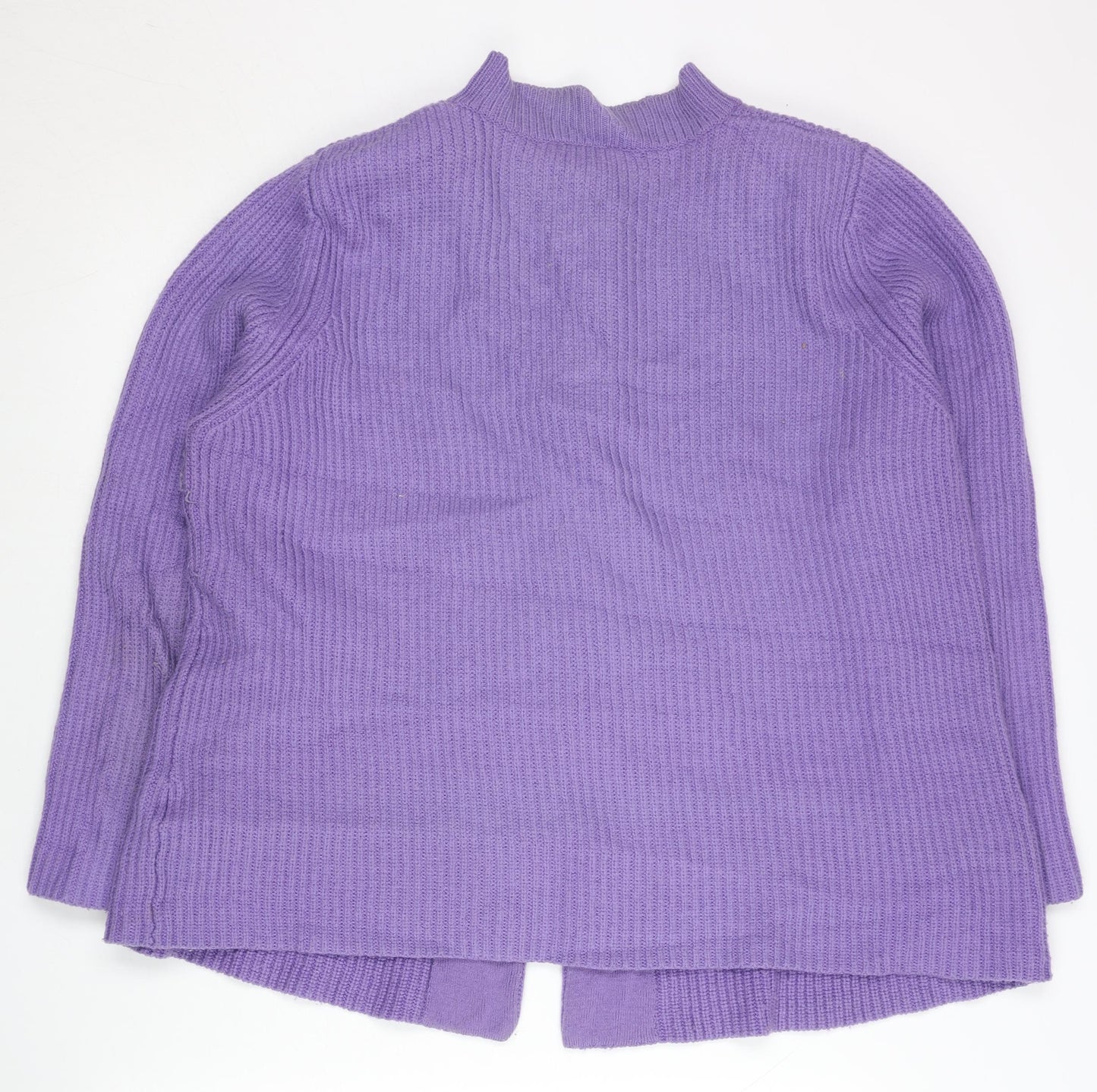 Eastex Womens Purple Cardigan UK 20 Crew Neck Lambswool Blend