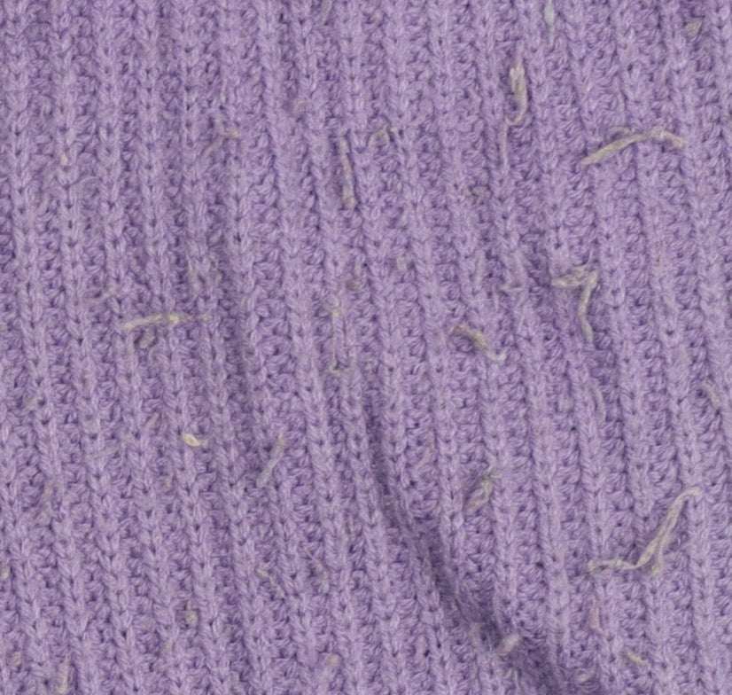 Eastex Womens Purple Cardigan UK 20 Crew Neck Lambswool Blend