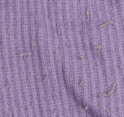 Eastex Womens Purple Cardigan UK 20 Crew Neck Lambswool Blend