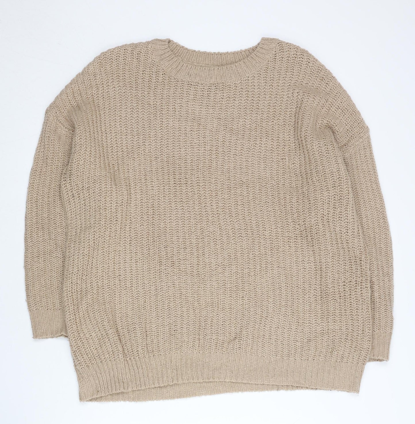Womens UK Size M New Look Beige Pullover Jumper
