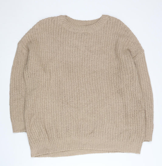 Womens UK Size M New Look Beige Pullover Jumper