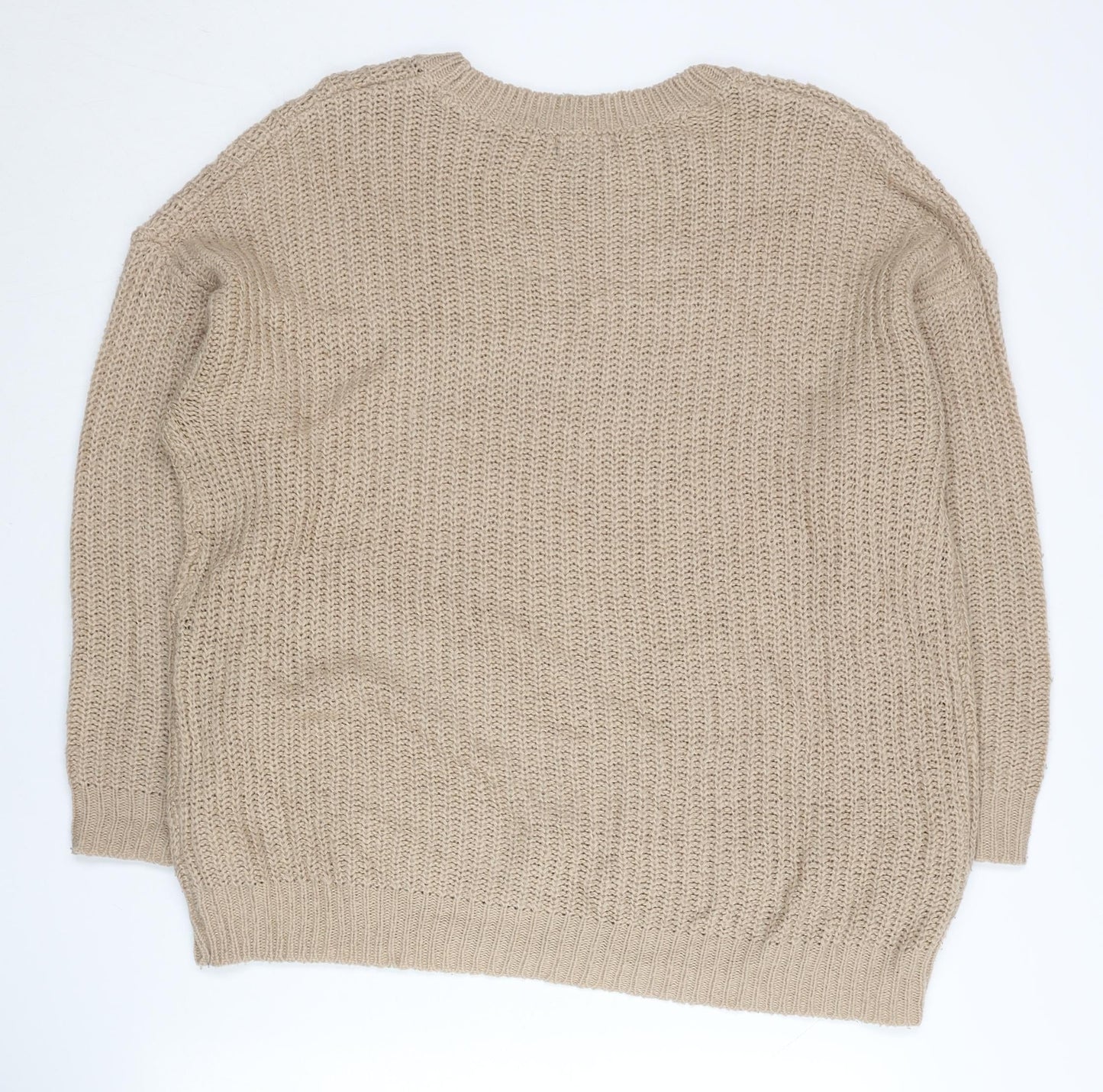 Womens UK Size M New Look Beige Pullover Jumper