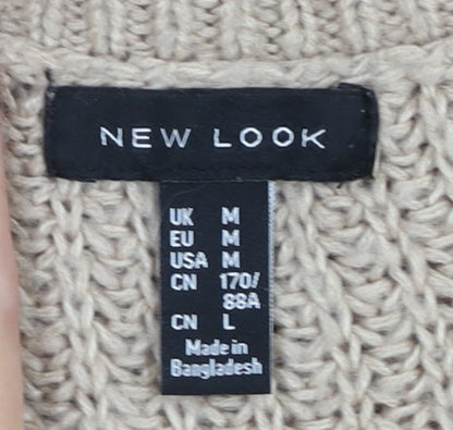 Womens UK Size M New Look Beige Pullover Jumper