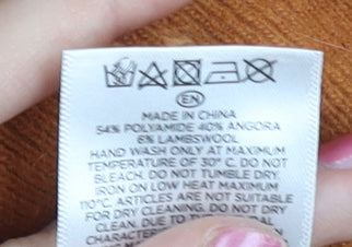 Hobbs Women’s Orange Angora Blend V-Neck Jumper Size 8