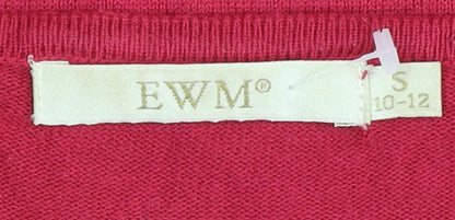 EWM Womens Red Acrylic Pullover Jumper Size S 10-12 Scoop Neck