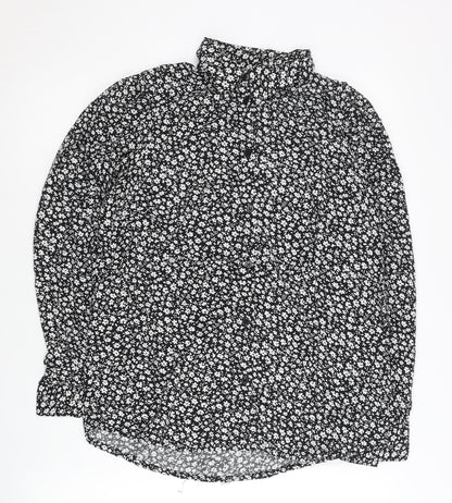 Womens UK Size 8 Dorothy Perkins Black Blouse Button-Up