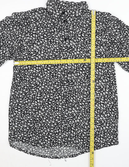 Womens UK Size 8 Dorothy Perkins Black Blouse Button-Up