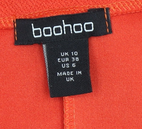 Boohoo Women’s Orange Blazer UK 10 Regular Fit Lightweight