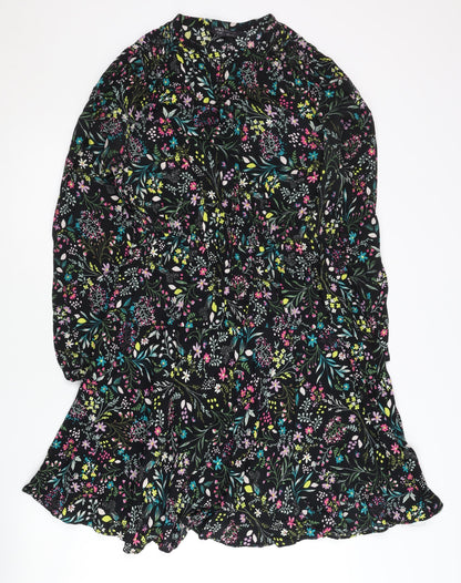 Marks and Spencer Women’s Multicoloured Floral A-Line Viscose Dress Size 10 Long