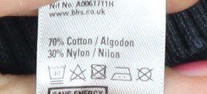 Jack Reid Men's Blue Cotton Blend V-Neck Jumper Size L Long Sleeve