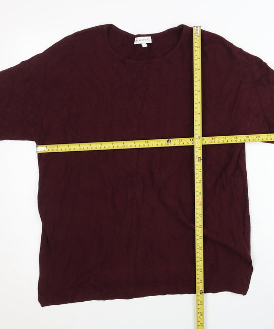 Warehouse Women Red Size 8 Pullover Short Sleeve Knit Jumper