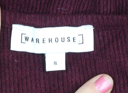 Warehouse Women Red Size 8 Pullover Short Sleeve Knit Jumper