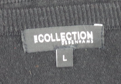 Debenhams Men’s Black V-Neck Acrylic Jumper L Regular Fit