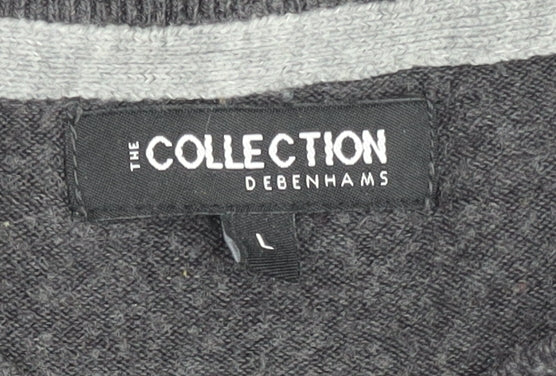 Debenhams Men’s Grey V-Neck Acrylic Knit Jumper Size L