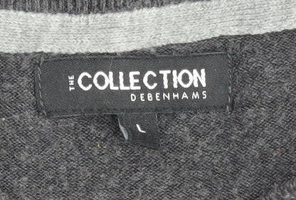 Debenhams Men’s Grey V-Neck Acrylic Knit Jumper Size L