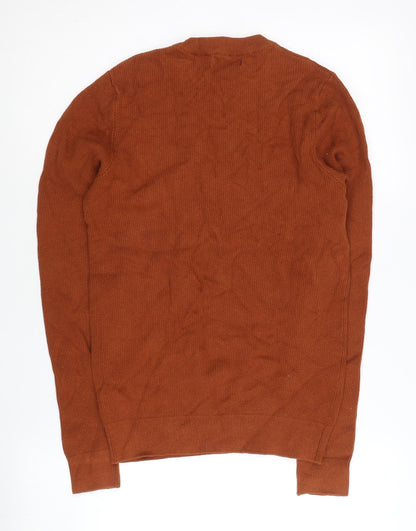 Next Mens Brown Cotton Blend Crew Neck Jumper Size S