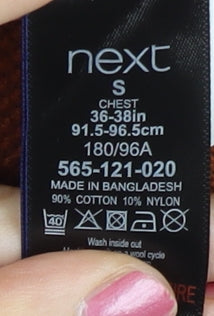 Next Mens Brown Cotton Blend Crew Neck Jumper Size S