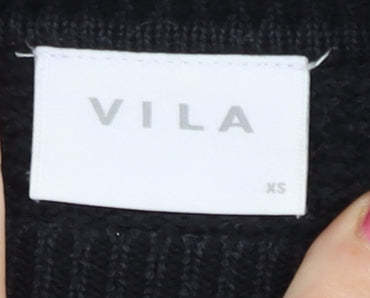 Womens UK Size XS VILA Black Pullover Jumper