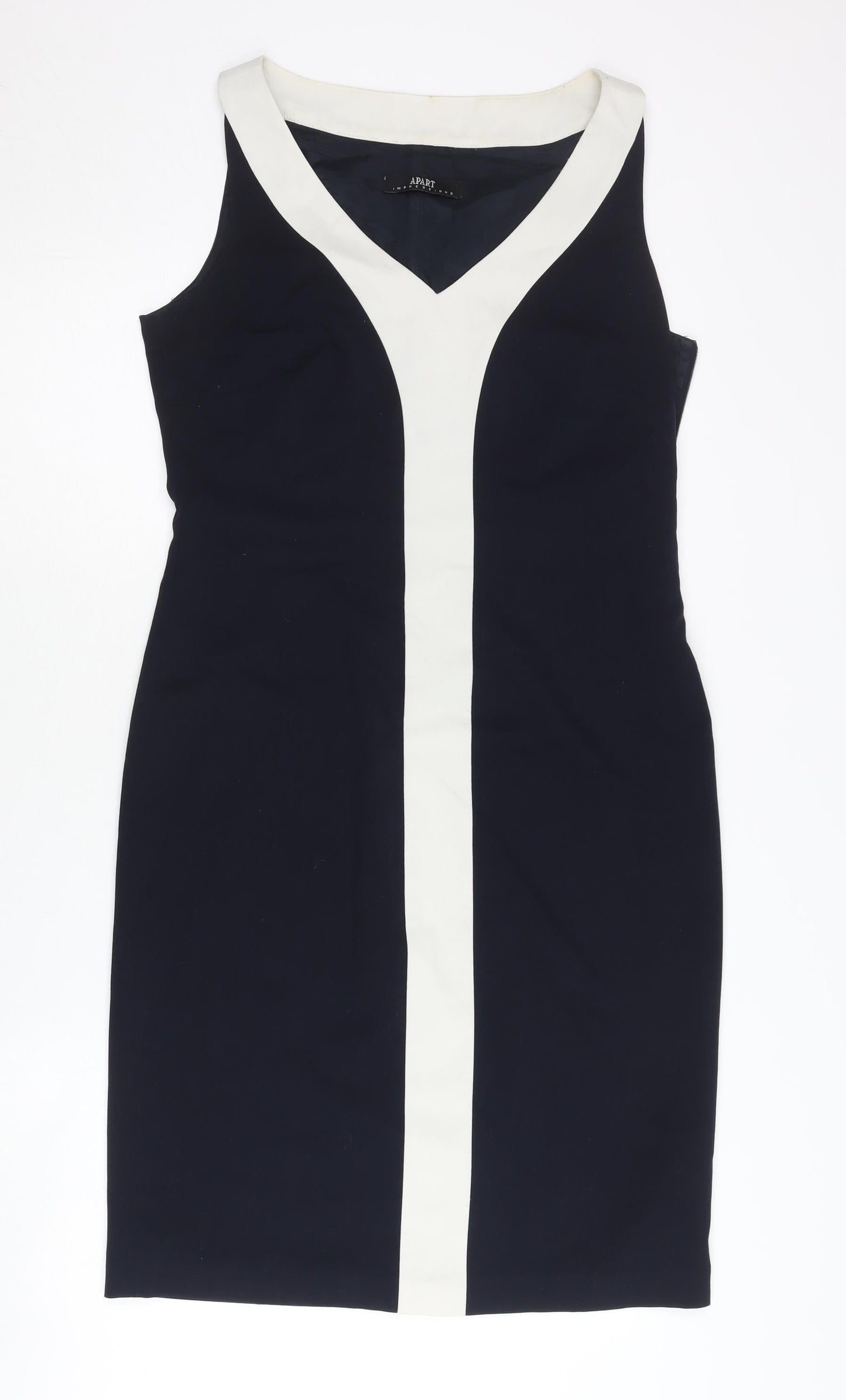 Apart Impressions Women’s Black White Sheath Dress UK 12 V-Neck