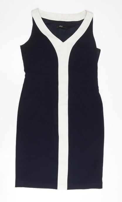 Apart Impressions Women’s Black White Sheath Dress UK 12 V-Neck