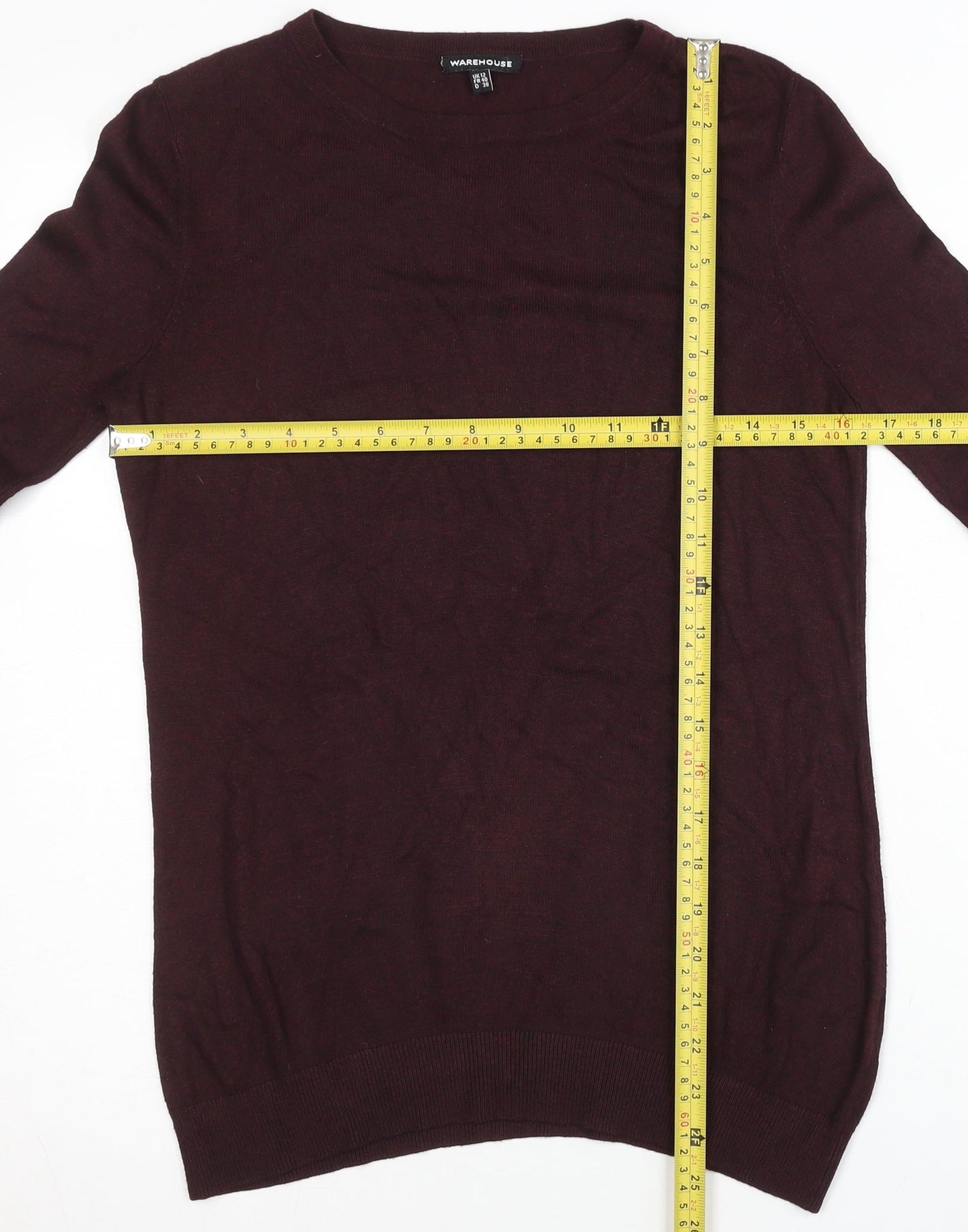 Womens UK Size 12 Warehouse Purple Pullover Jumper