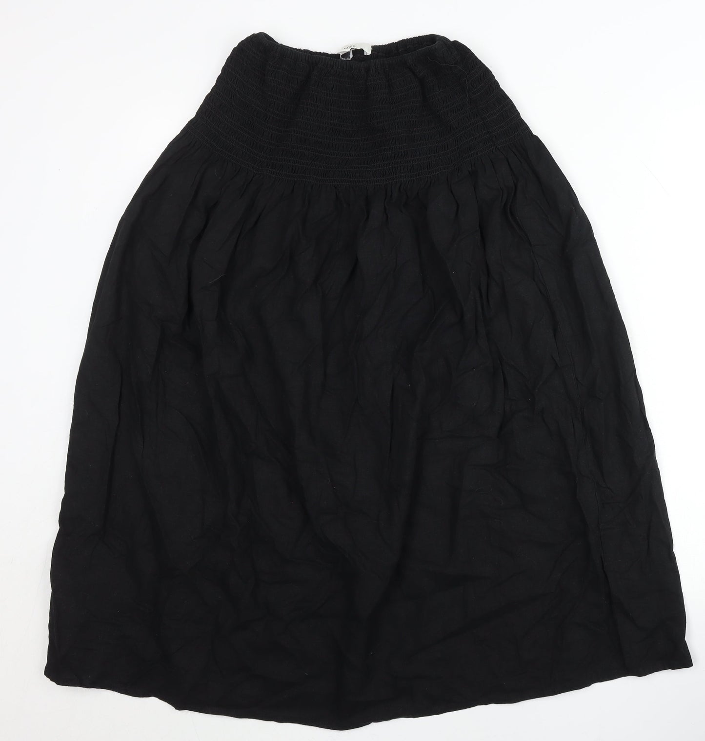 Marks and Spencer Women’s Black A-Line Linen Viscose Skirt Size 8