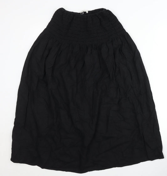 Marks and Spencer Women’s Black A-Line Linen Viscose Skirt Size 8