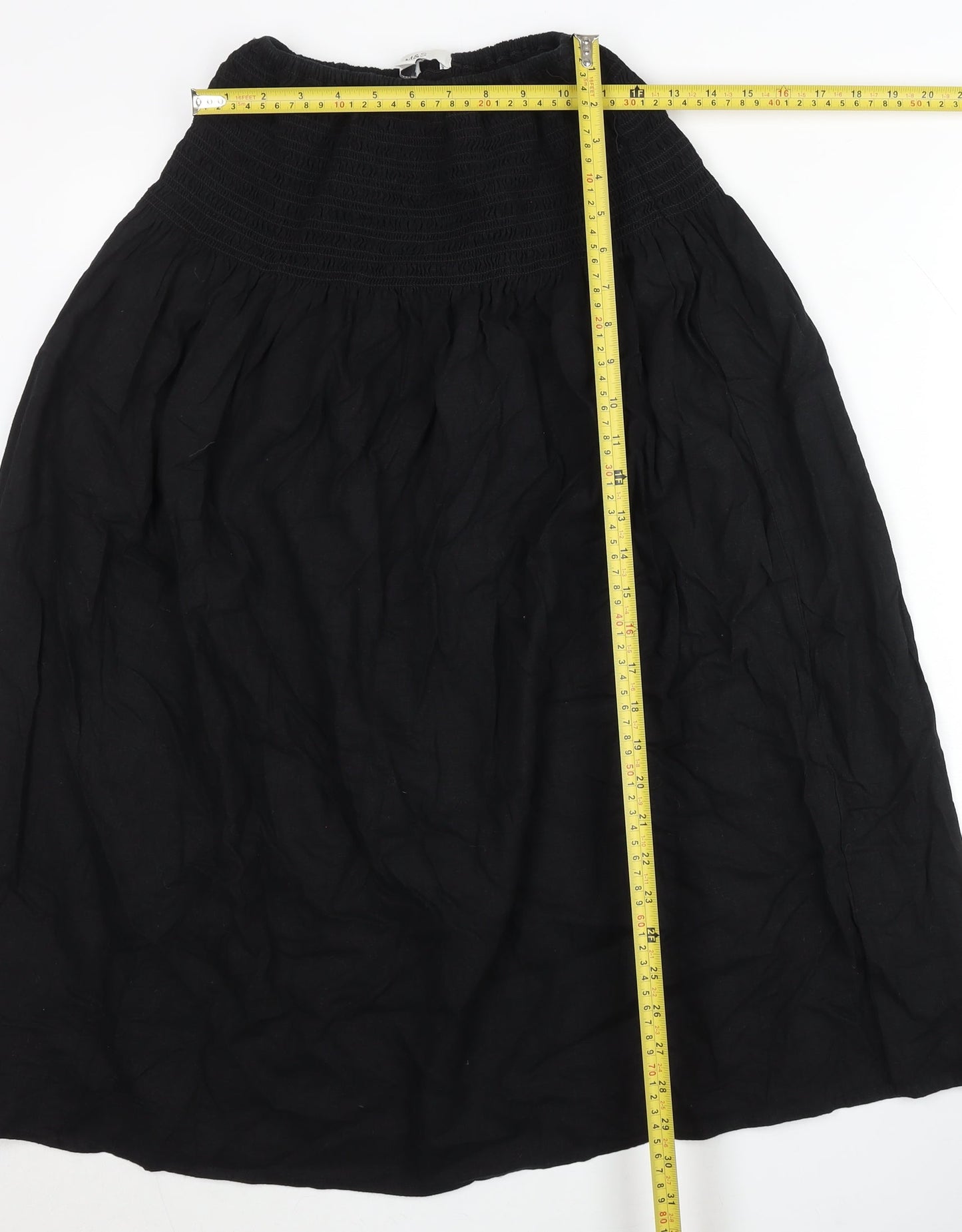 Marks and Spencer Women’s Black A-Line Linen Viscose Skirt Size 8