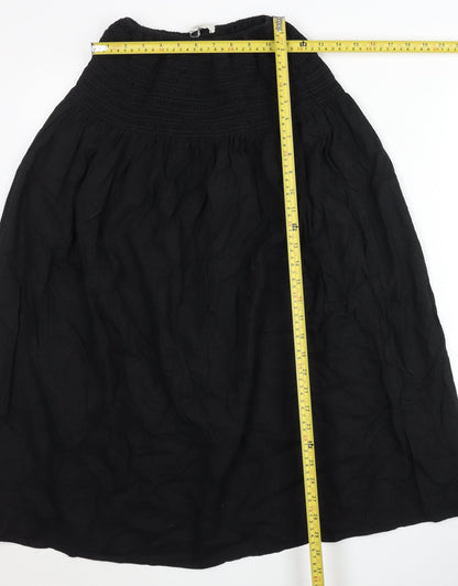 Marks and Spencer Women’s Black A-Line Linen Viscose Skirt Size 8