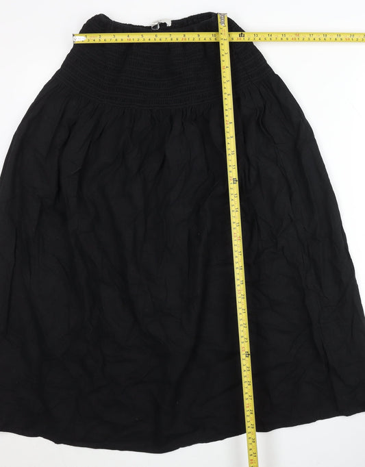 Marks and Spencer Women’s Black A-Line Linen Viscose Skirt Size 8