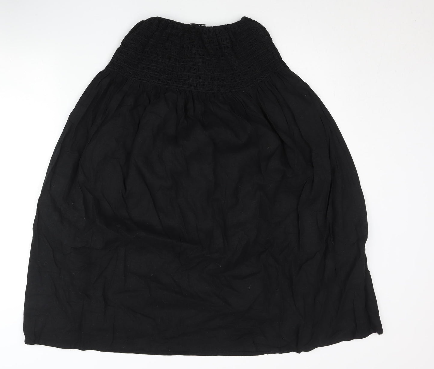 Marks and Spencer Women’s Black A-Line Linen Viscose Skirt Size 8