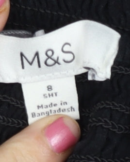 Marks and Spencer Women’s Black A-Line Linen Viscose Skirt Size 8