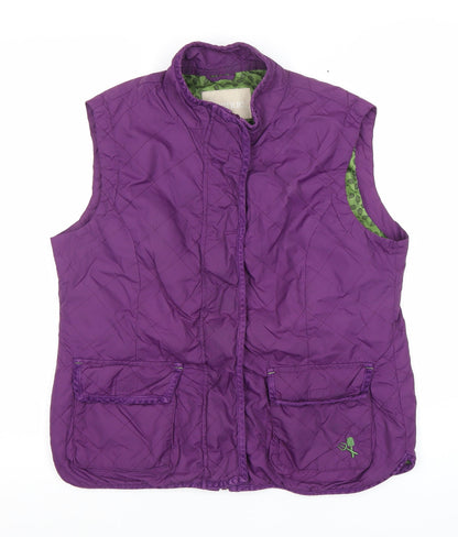 Avenue Women Purple Quilted Waistcoat Gilet M Medium Padded Jacket