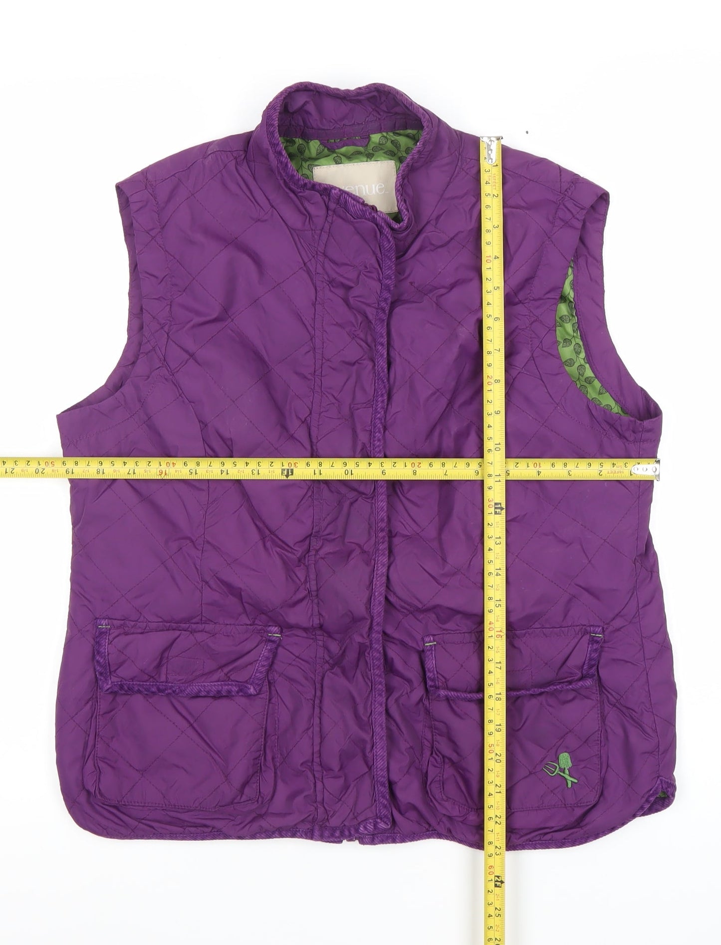 Avenue Women Purple Quilted Waistcoat Gilet M Medium Padded Jacket
