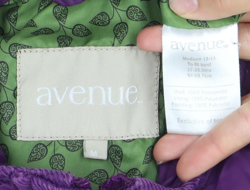 Avenue Women Purple Quilted Waistcoat Gilet M Medium Padded Jacket