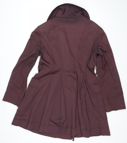 Lucy London Womens Purple Cotton Blend Mid-Length Pea Coat Size 12