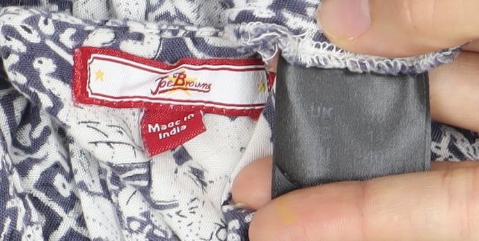 Peacocks Women’s Blue Paisley Kaftan Dress M Midi V-Neck Summer