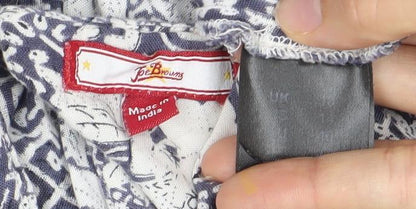 Peacocks Women’s Blue Paisley Kaftan Dress M Midi V-Neck Summer