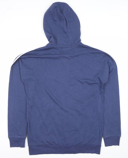 Adidas Boys Blue Full Zip Hoodie 15-16Y XL Sports Logo Activewear