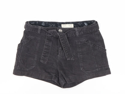 Zara Kids Girls Black Corduroy Paperbag Shorts Age 10 Years 140cm